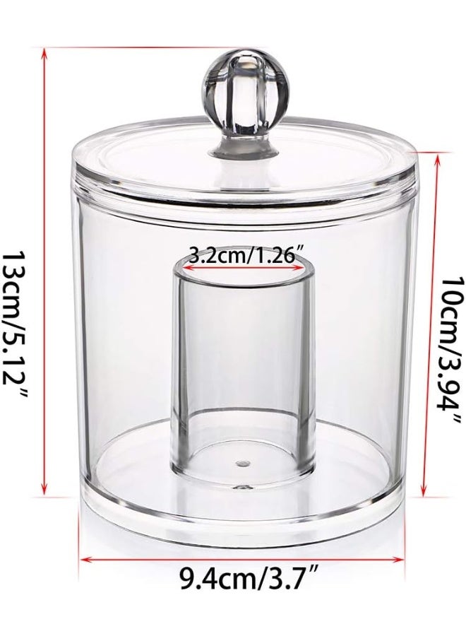 Cotton Ball and Swab Organizer with Lid Apothecary Acrylic Jar Makeup Cotton Organizer Bathroom Storage Canister Jar for Cotton Rounds Pads Q-Tips Holder - Image 3